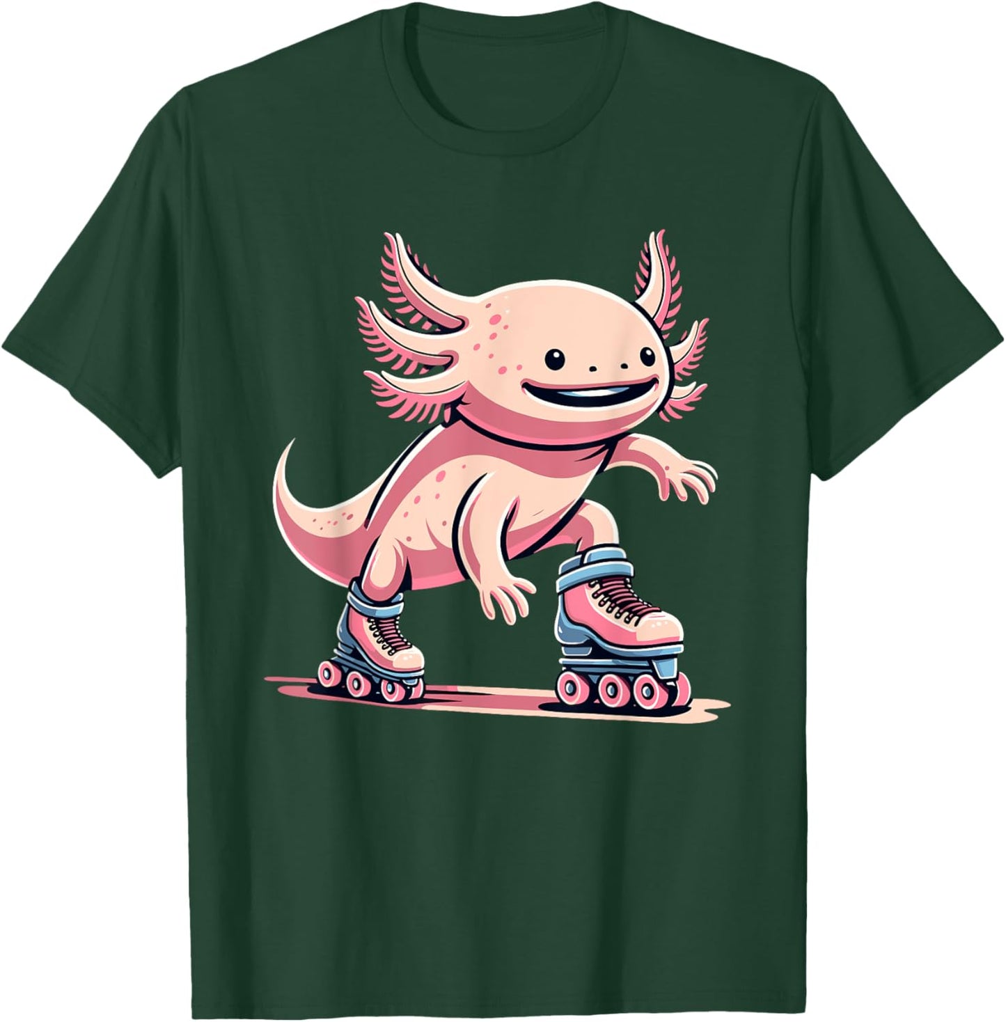 Axolotl Roller Skating Rollerskating Inline Skates T-Shirt - T-Shirt | Forest