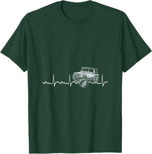 Off Road Heartbeat Off Road Gift 4x4 Dirt T-Shirt - T-Shirt | Forest