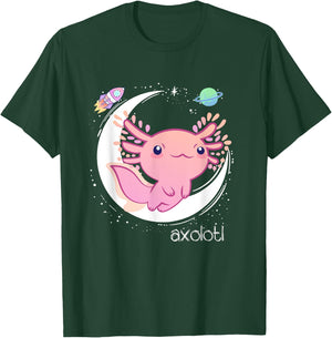 Space Axolotl Kawaii Shirt | Pastel Goth | Japan Anime Comic T-Shirt - T-Shirt | Forest