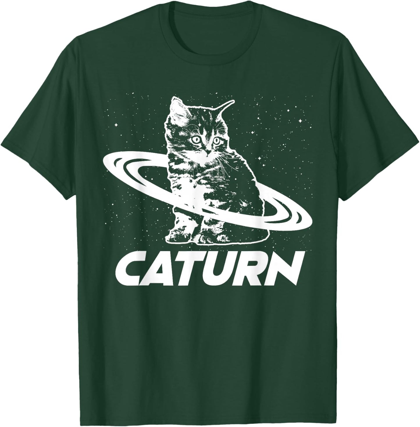 Caturn Saturn Space Cat T-Shirt - T-Shirt | Forest