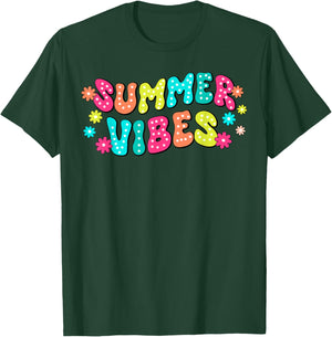 Summer Vibes Hello Summer Vacation Groovy Cruise Summer 2024 Men Women Girls Kids T-Shirt - T-Shirt | Forest