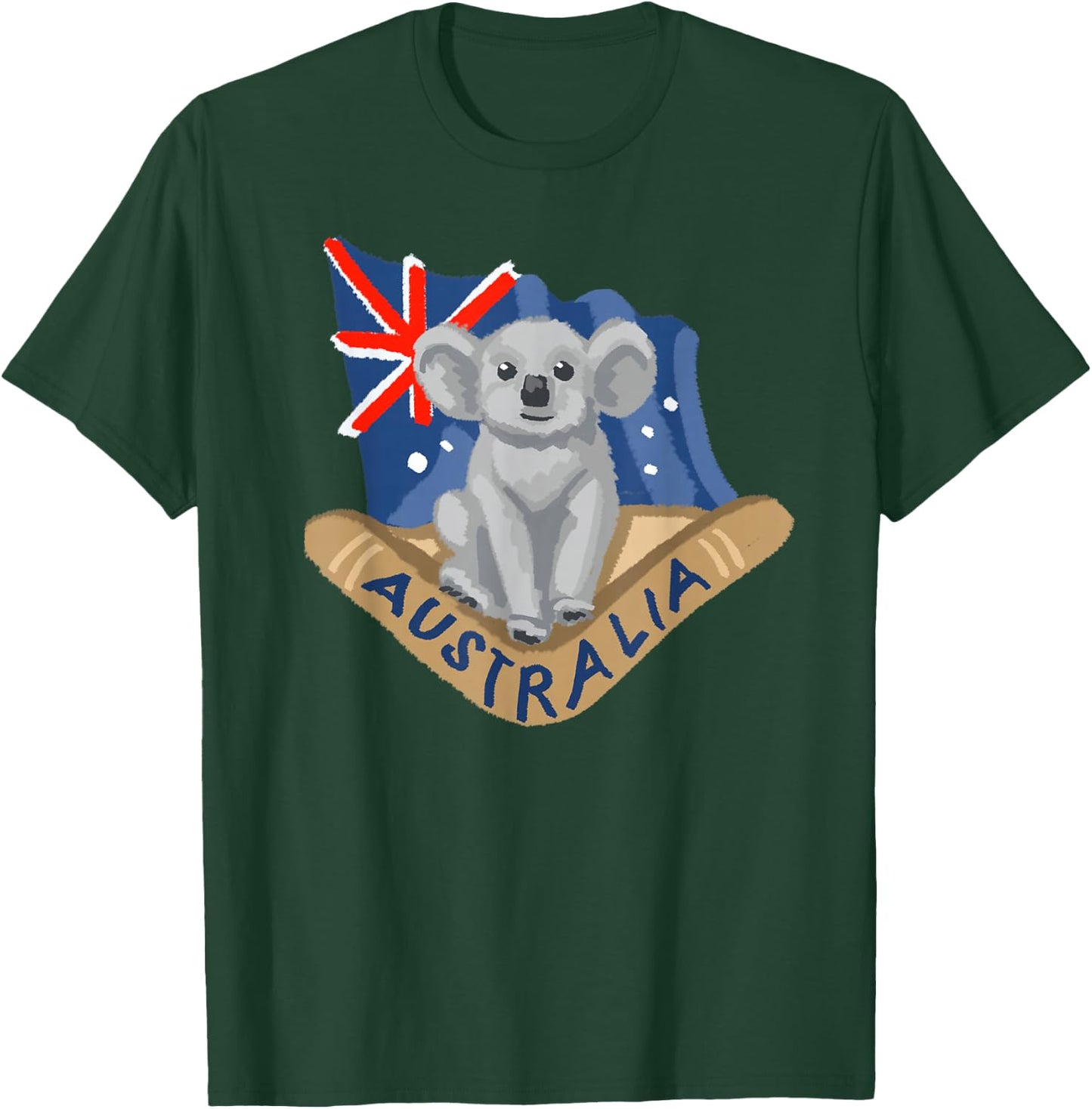 Australia Koala Boomerang Flag T-Shirt - T-Shirt | Forest