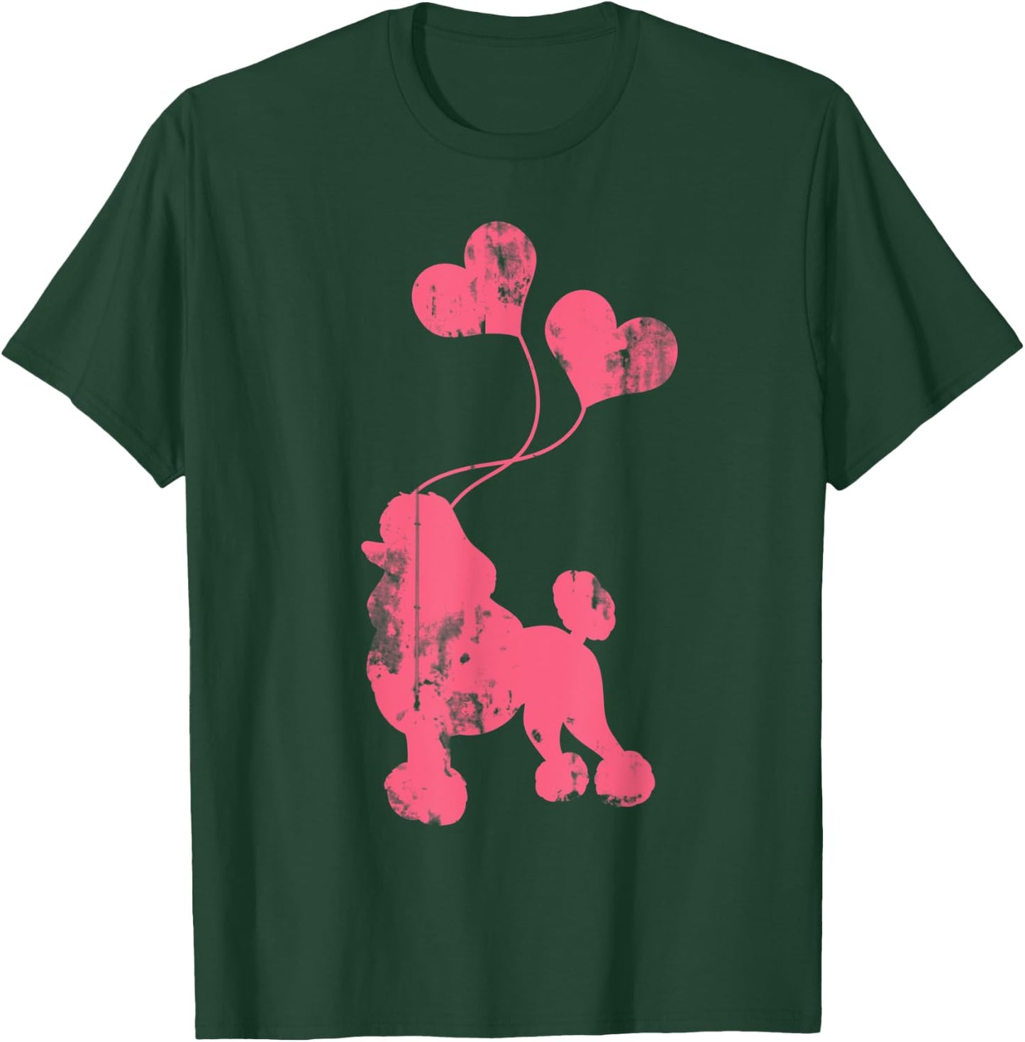 Balloons Heart Poodle T-Shirt - T-Shirt | Forest