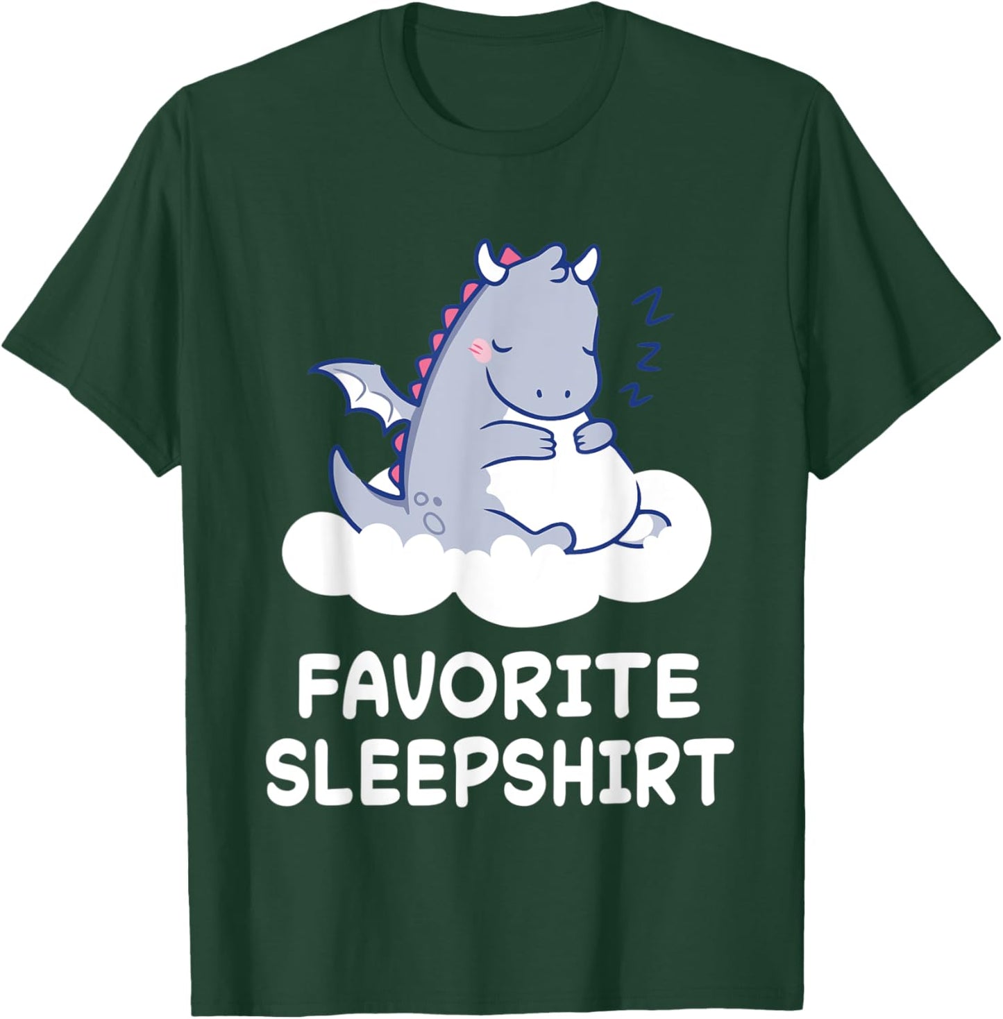 Dragon Dragons Nap Sleeping Sleep Pajama Pajamas Nightgown T-Shirt - T-Shirt | Forest
