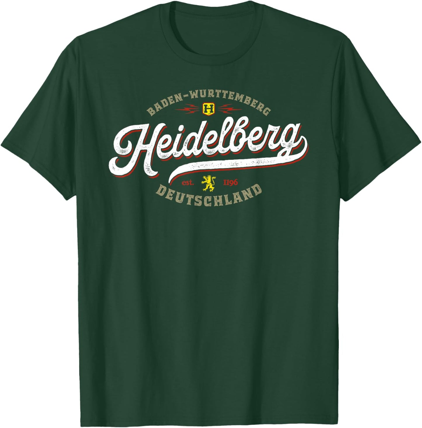 Heidelberg Gifts & Gear - Vintage Heidelberg - Black - Small - - Short Sleeve - - Classic Fit - Cotton 65%, Polyester 35% T-Shirt - T-Shirt | Forest