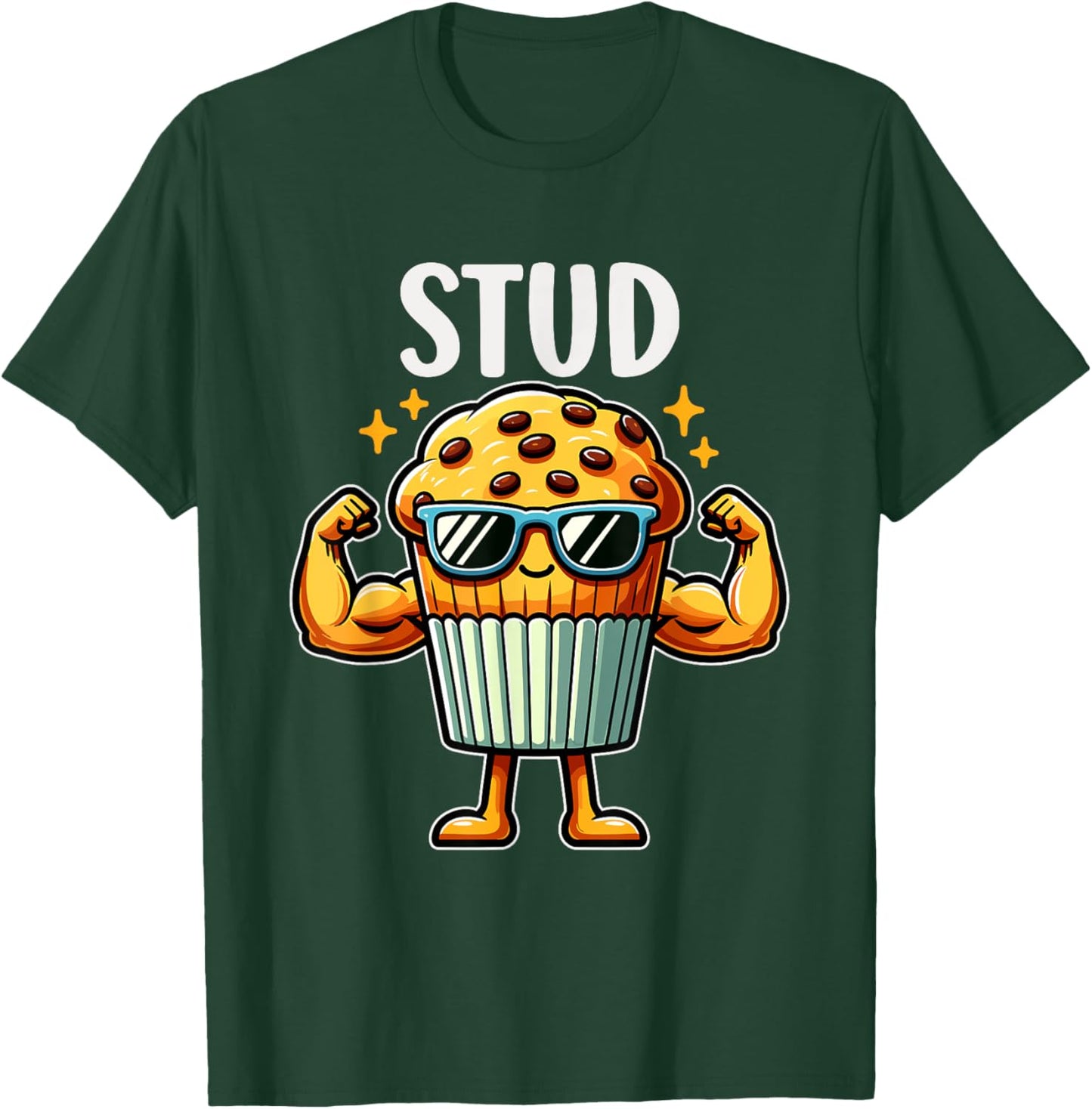 Stud Muffin Funny Muffin Lover Dad Boyfriend Men Boys T-Shirt - T-Shirt | Forest