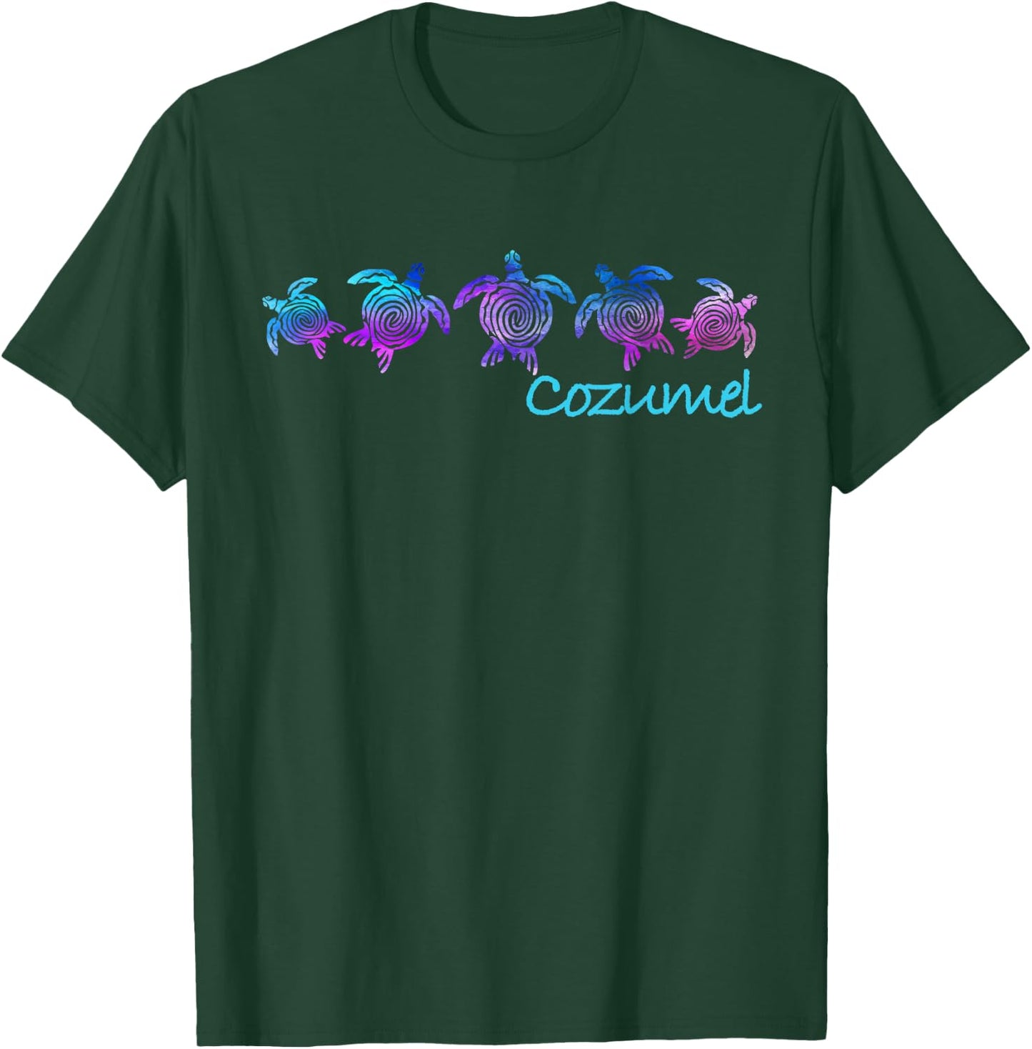 Cozumel Beach Design/Tribal Turtle Gift T-Shirt - T-Shirt | Forest
