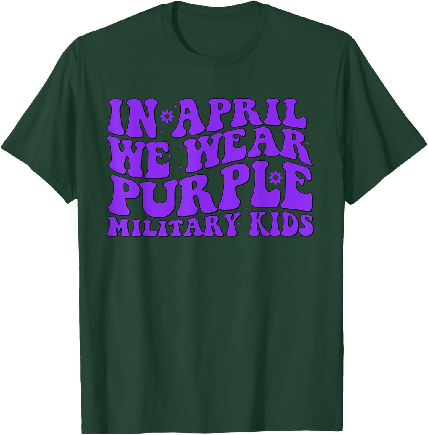 In April we wear purple Up for Military Kids Month Military T-Shirt - T-Shirt | Forest