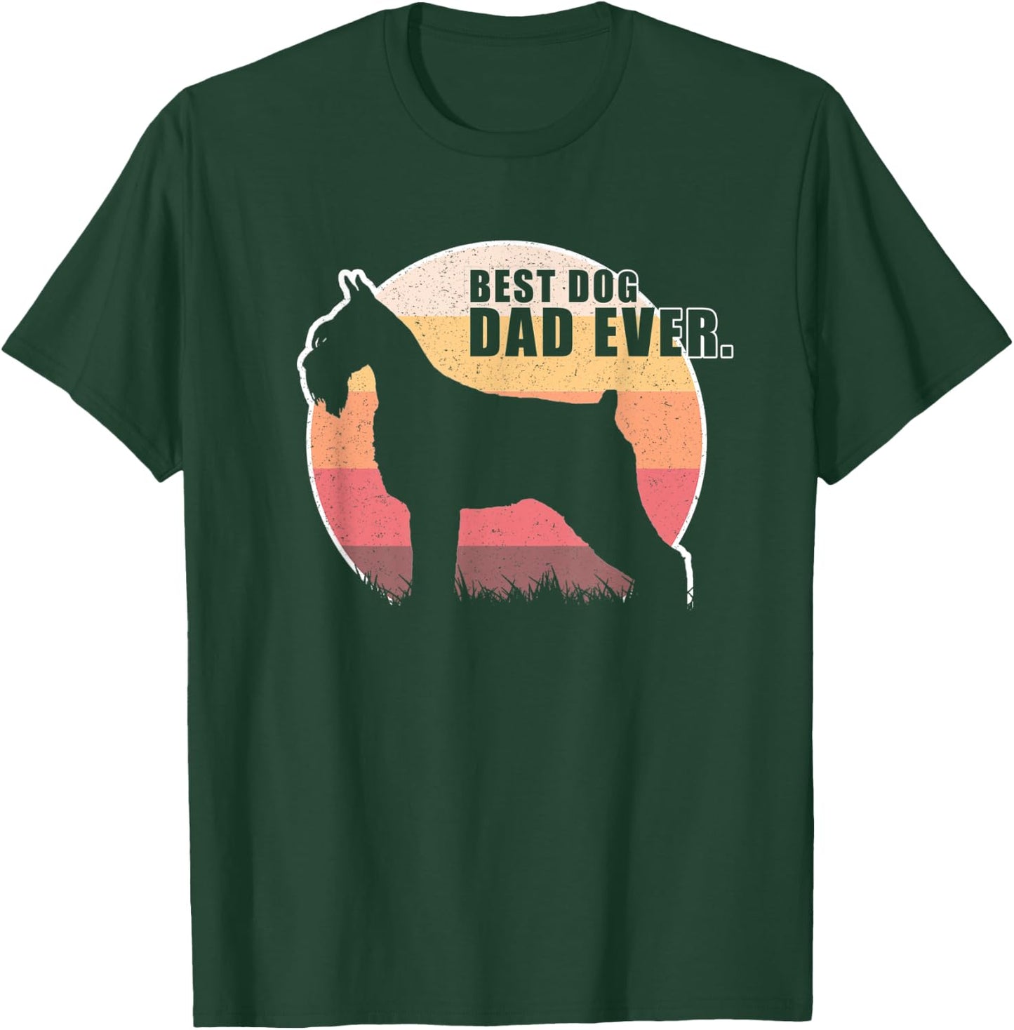 Vintage Retro Best Dog Dad Ever Standard Schnauzer T shirts Men Women Kids T-Shirt - T-Shirt | Forest