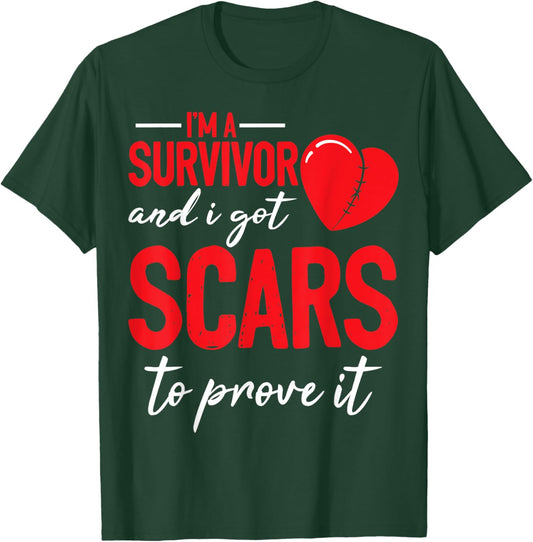 Open Heart Surgery Survivor Bypass Warrior T-Shirt - T-Shirt | Forest