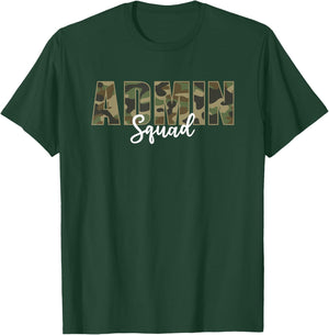 Admin Squad Camo Veterans Day T-Shirt - T-Shirt | Forest