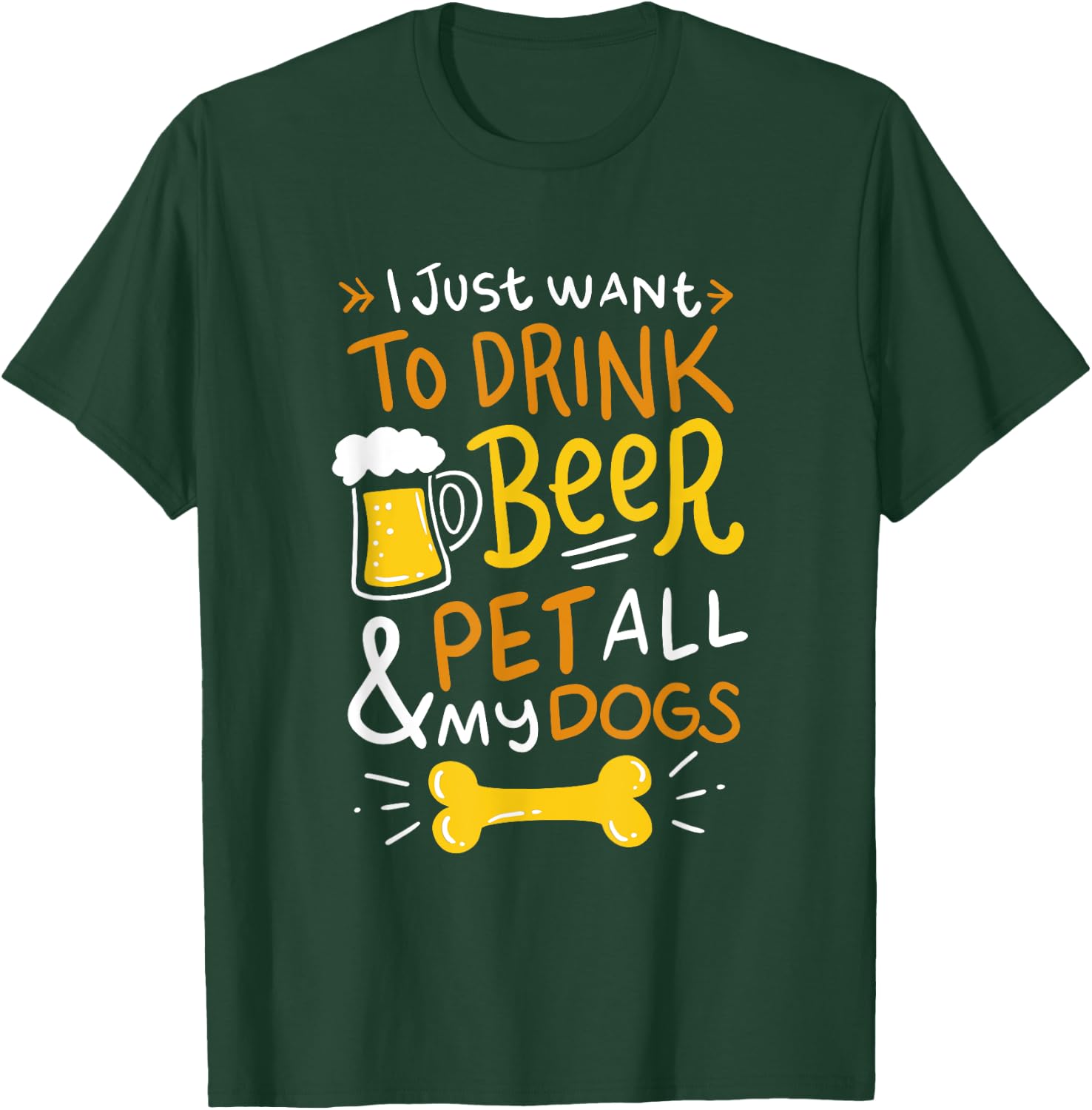 Funny Drink Beer And Pet Dog Animal Loving Quote Women T-Shirt - T-Shirt | Forest