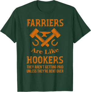 Funny Farrier Hoof Trimming Equine Horse Shoeing Hooves Gift T-Shirt - T-Shirt | Forest
