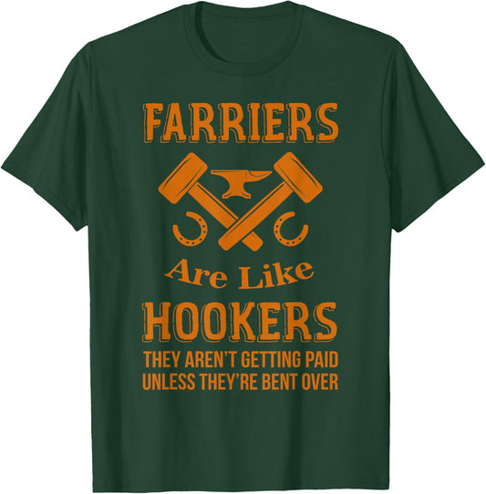 Funny Farrier Hoof Trimming Equine Horse Shoeing Hooves Gift T-Shirt - T-Shirt | Forest