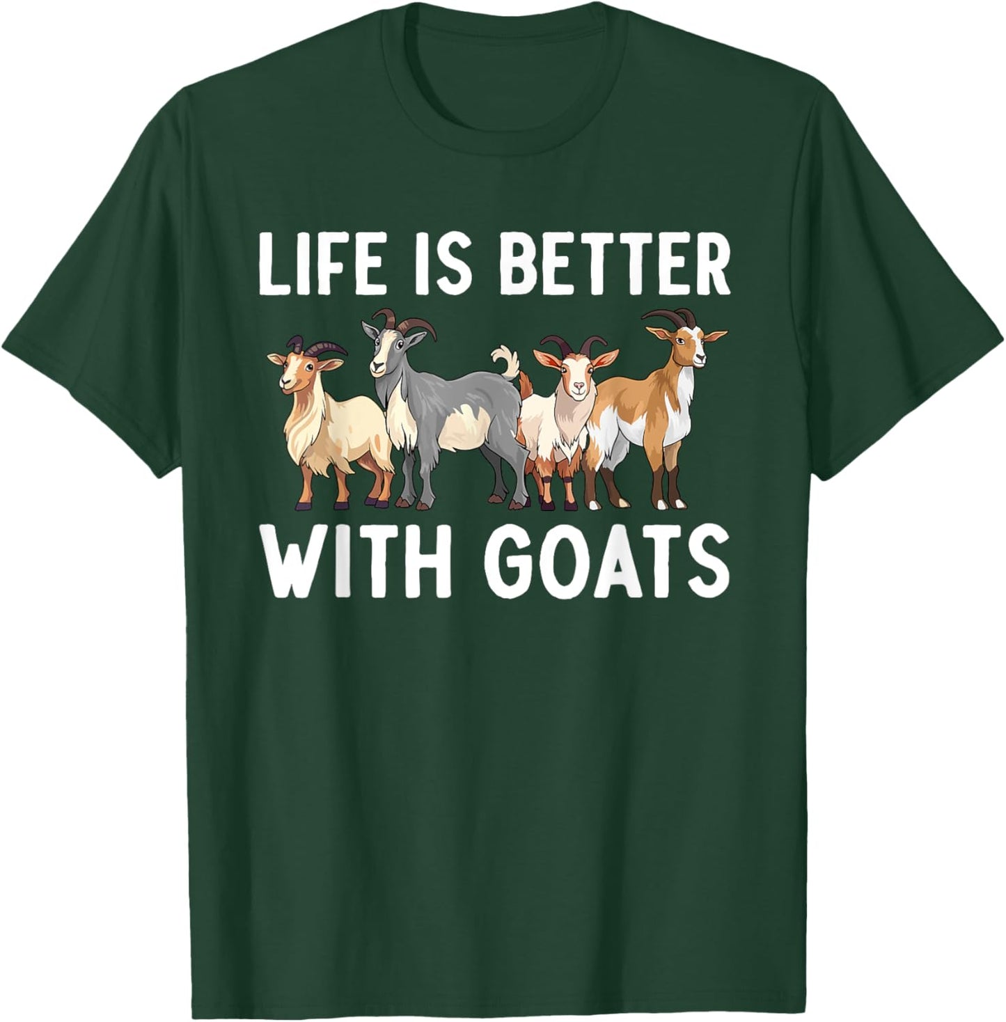 Cool Goat Design Women Farm Animal Pygmy Goat Lover T-Shirt - T-Shirt | Forest