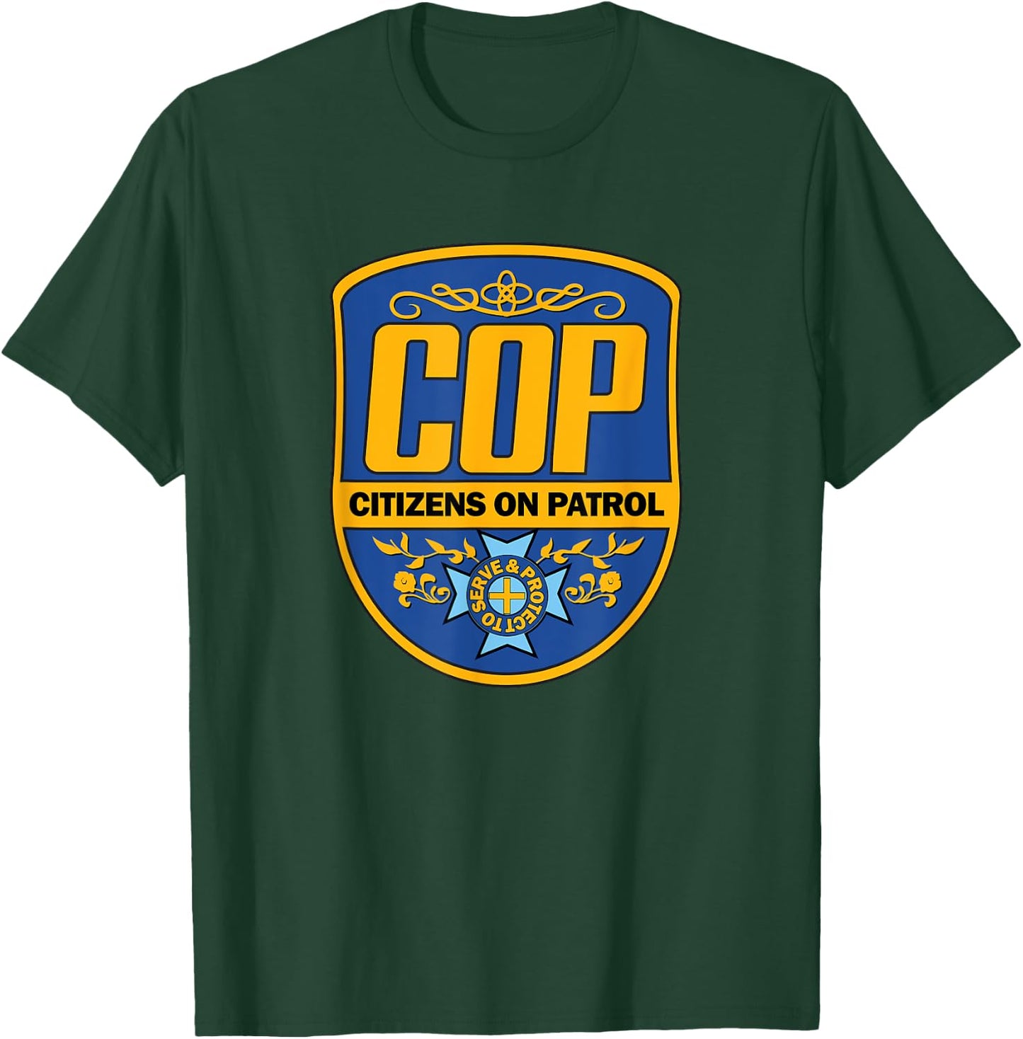 COP - Citizens On Patrol - classic logo police parody design T-Shirt - T-Shirt | Forest