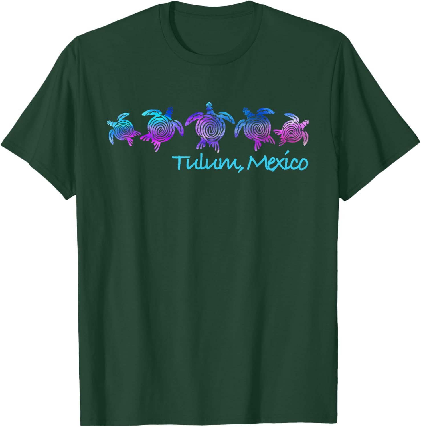 Tulum Beach Design / Tribal Turtle Gift Women Kids T-Shirt - T-Shirt | Forest