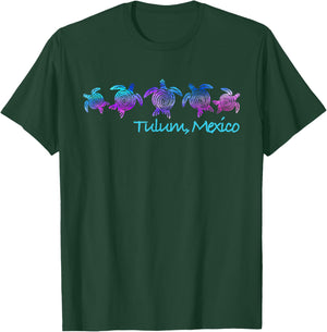 Tulum Beach Design / Tribal Turtle Gift Women Kids T-Shirt - T-Shirt | Forest