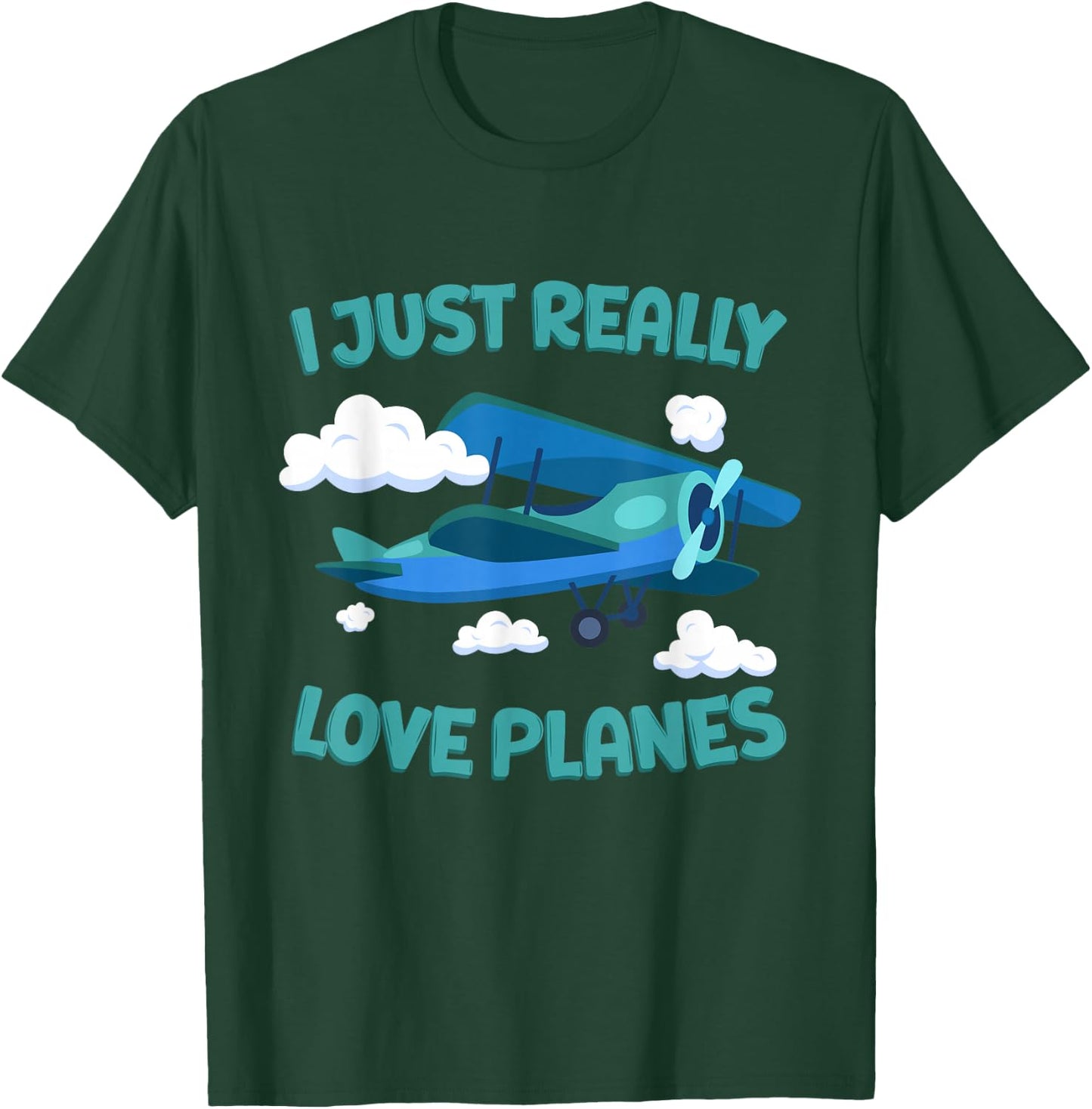 Airplane Lover Kids I Just Really Love Planes T-Shirt - T-Shirt | Forest