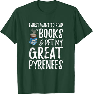 Great Pyrenees Dog Lover Book Funny Dog Mom T- Women T-Shirt - T-Shirt | Forest