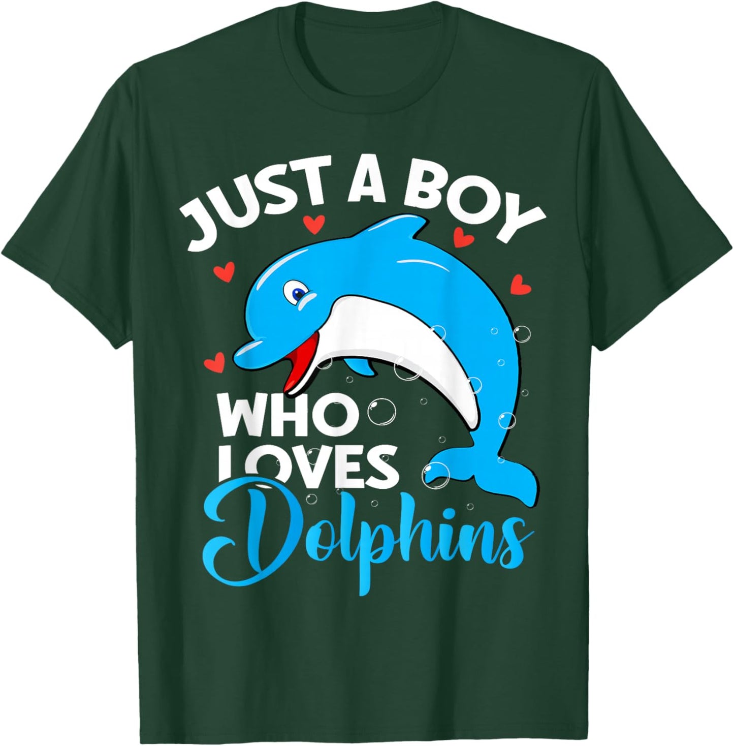 Just A Boy Who Loves Dolphins Cute Dolphin Lover T-Shirt - T-Shirt | Forest