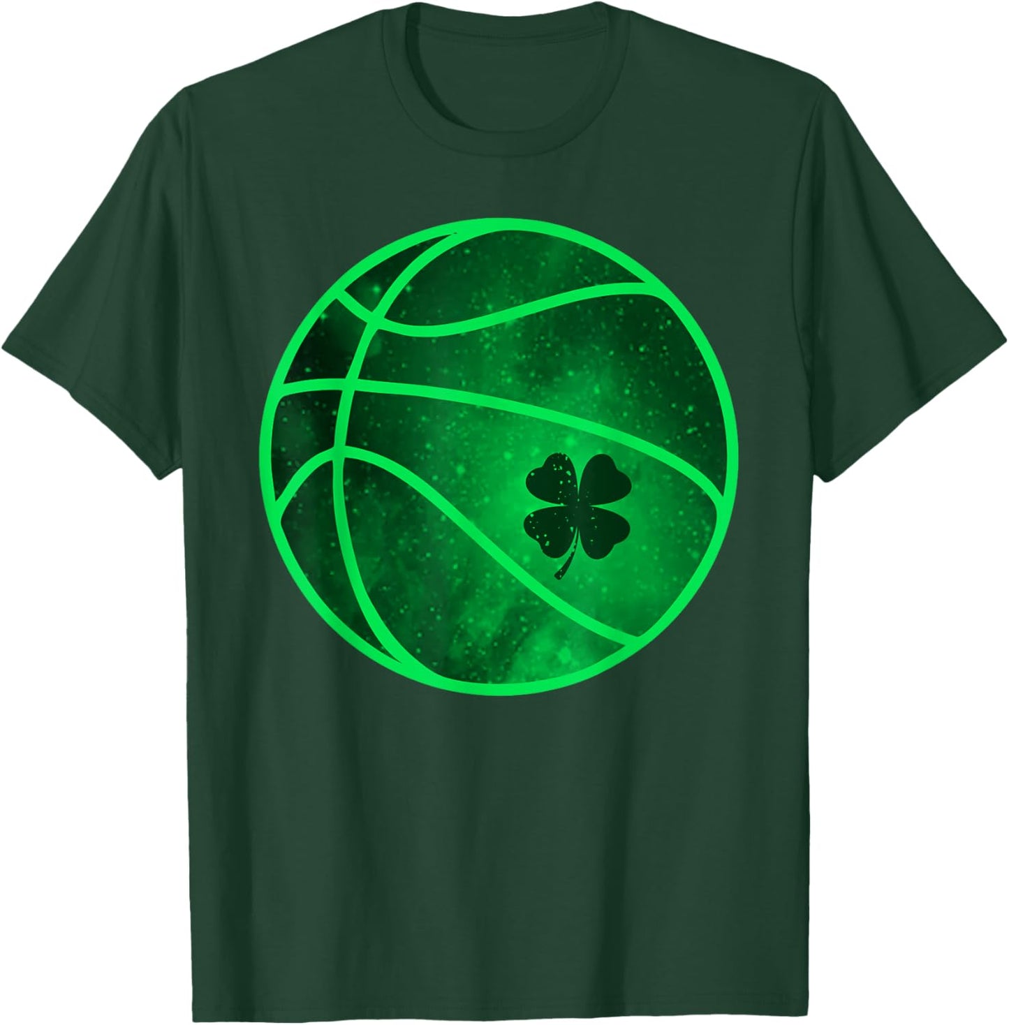 Basketball Lucky Shamrock Clover St. Patrick's Day Funny T-Shirt - T-Shirt | Forest