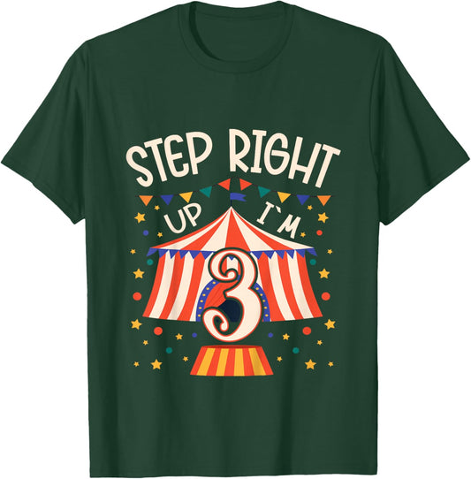 Kids Circus Birthday Party - 3rd Birthday Boy 3 Years Old T-Shirt - T-Shirt | Forest