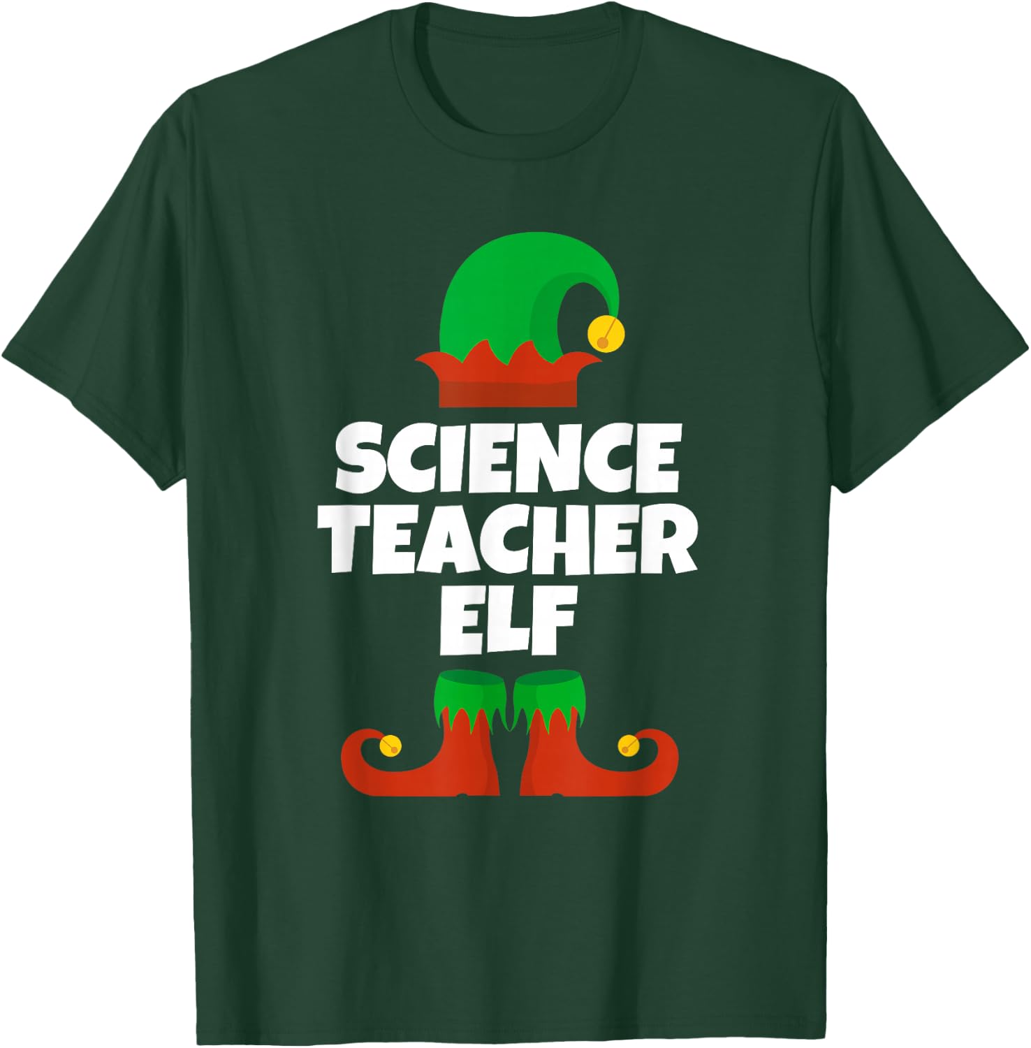 Christmas I'm The Science Teacher Elf Matching Xmas Pajama T-Shirt - T-Shirt | Forest