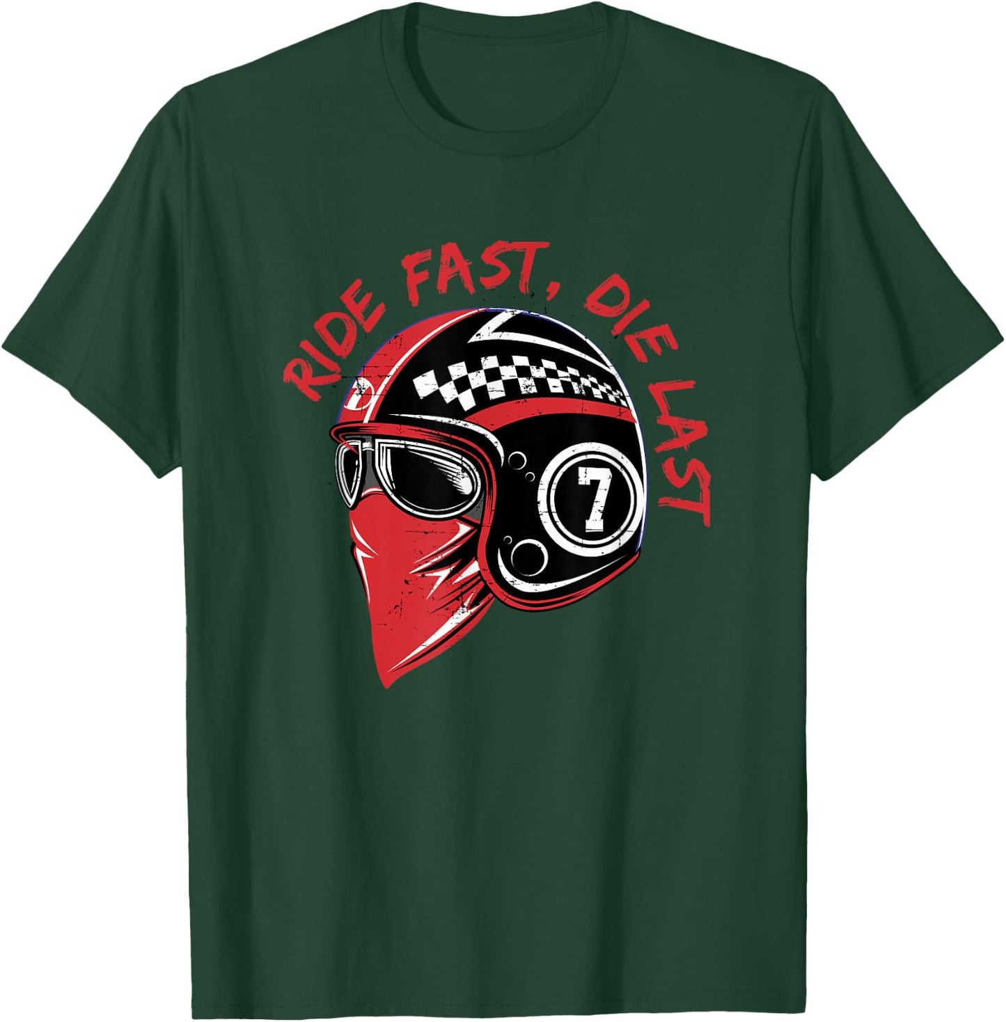 Ride Fast Die Last Cafe Motorcycle Racing T-Shirt - T-Shirt | Forest