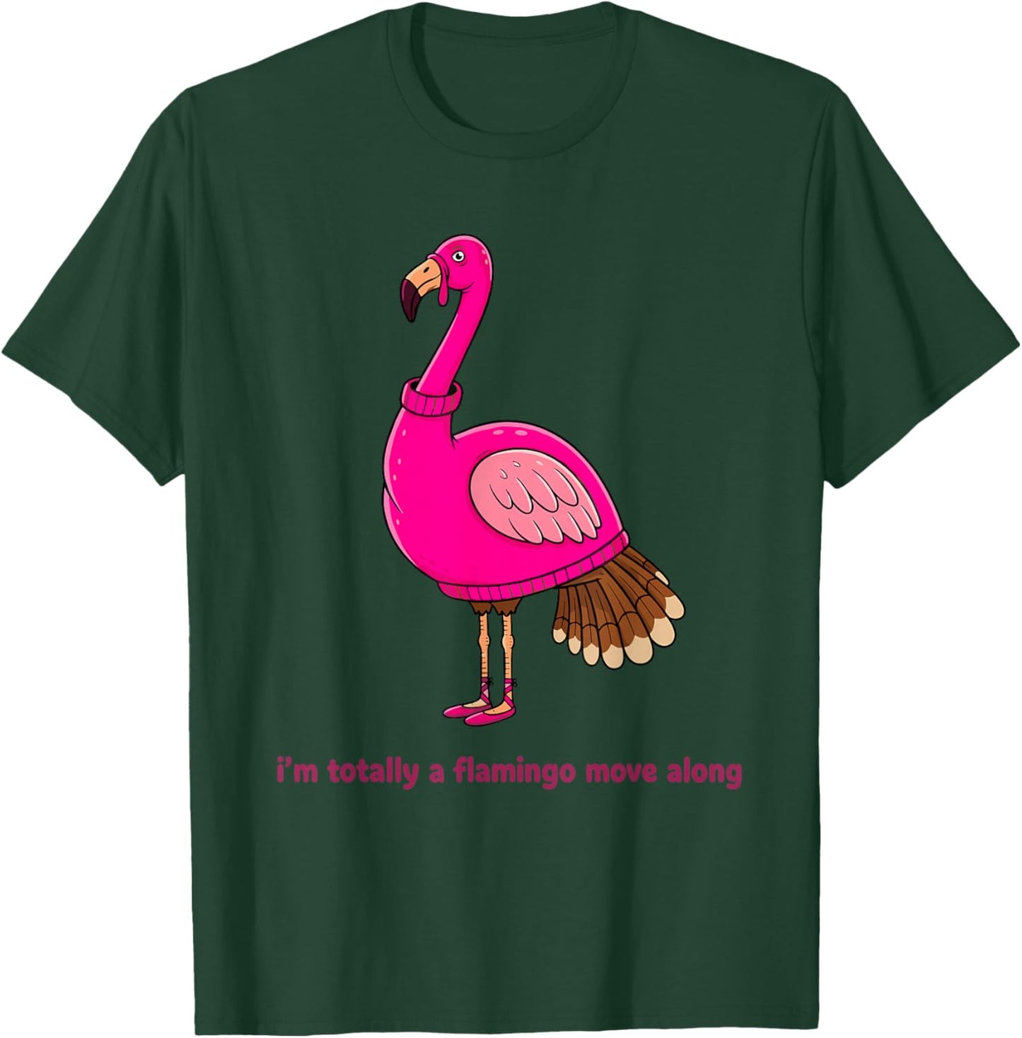 Funny Thanksgiving Turkey Disguised As Flamingo Humor T-Shirt - T-Shirt | Forest