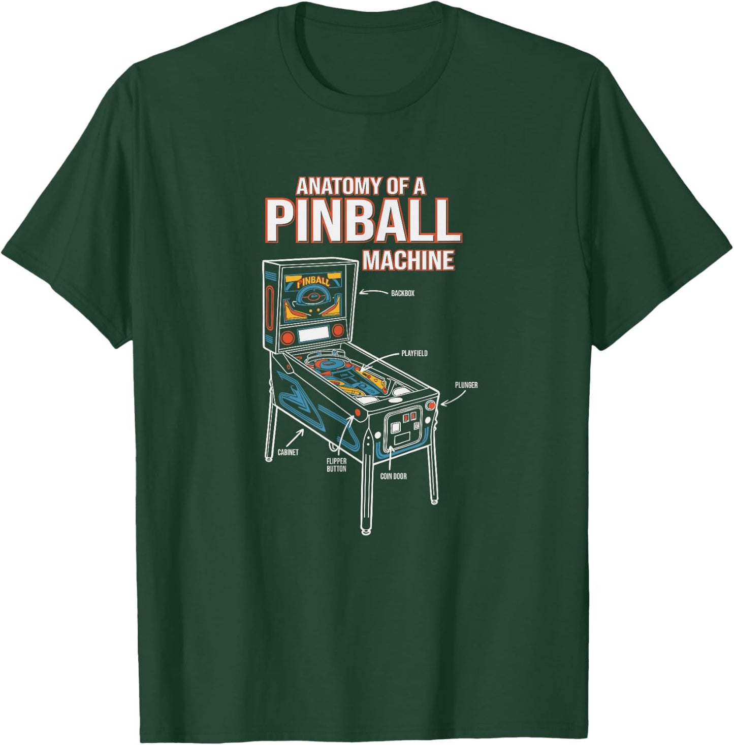 Anatomy of A Pinball Machine, Pinball Player T-Shirt - T-Shirt | Forest