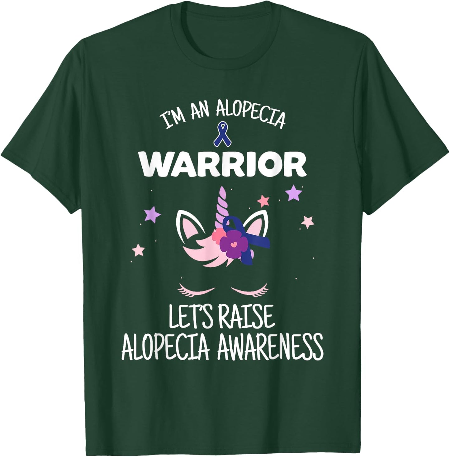 Unicorn Alopecia Warrior, Alopecia Awareness T-Shirt - T-Shirt | Forest