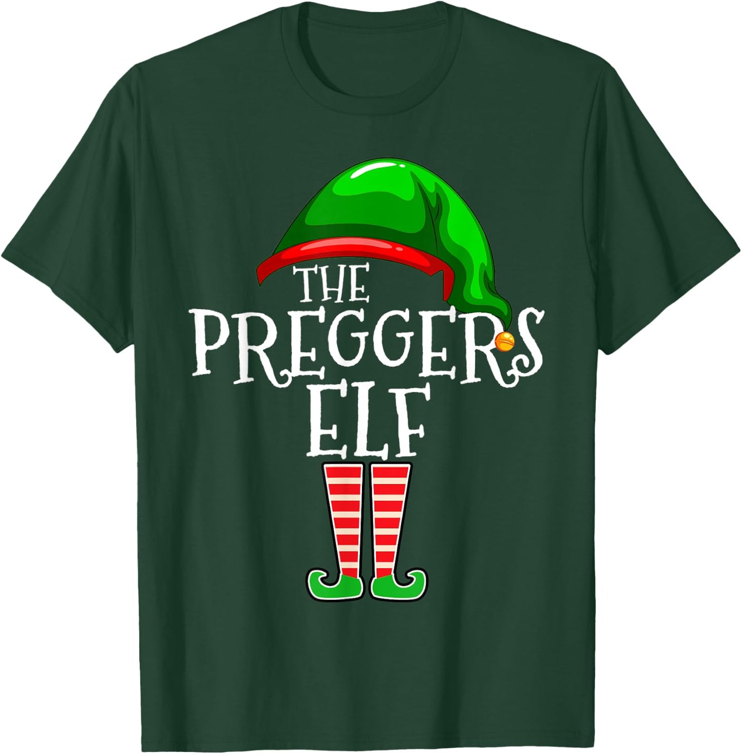 Preggers Elf Group Matching Family Christmas Gift Pregnant T-Shirt - T-Shirt | Forest