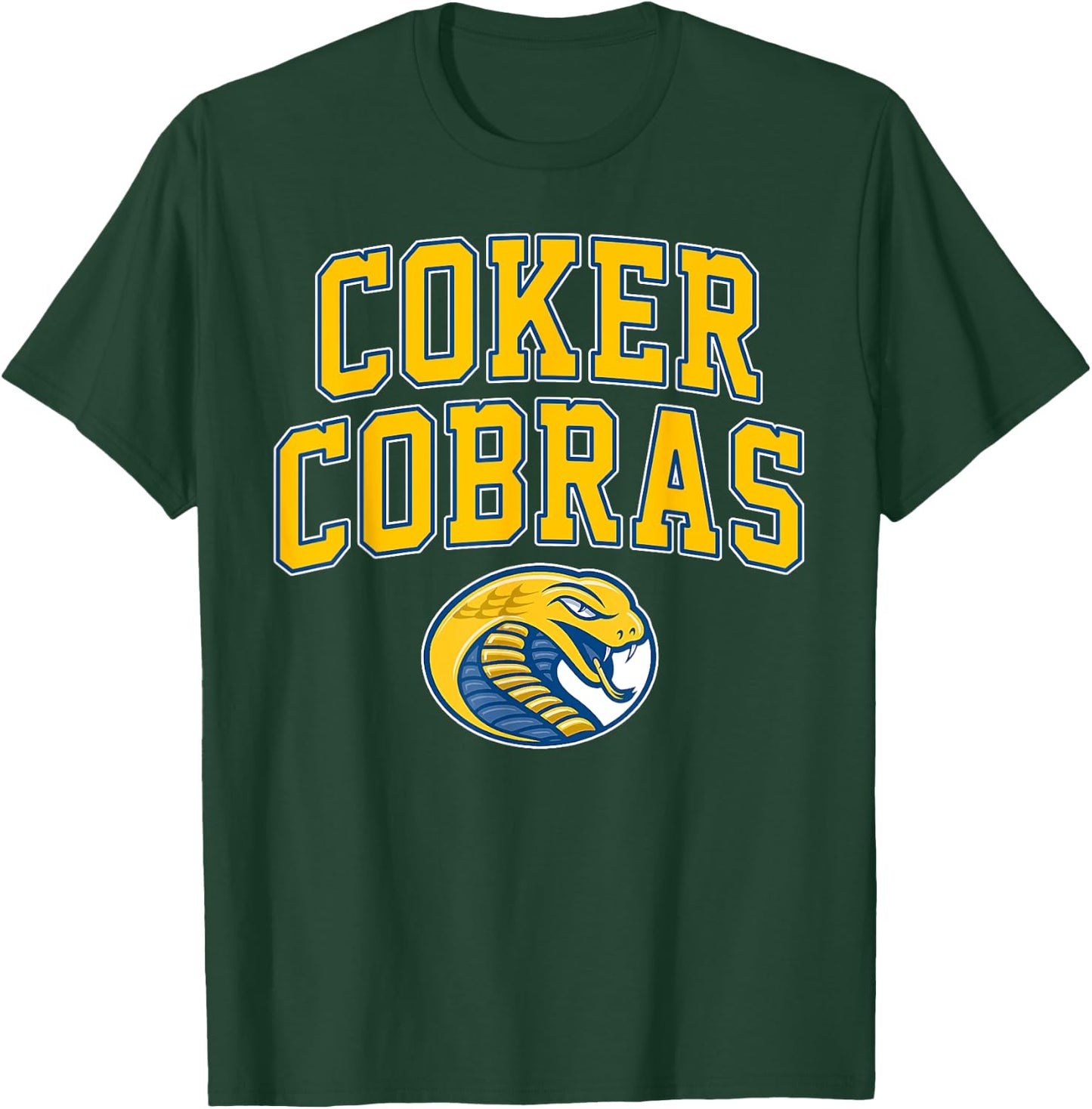 Coker College Cobras Arch Vintage Sports Design Men Women T-Shirt - T-Shirt | Forest