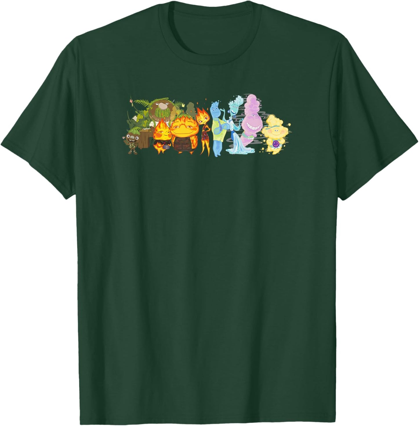 Disney Pixar Elemental All Four Elements Cast Group Shot T-Shirt - T-Shirt | Forest