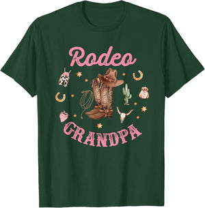 Rodeo Grandpa - Papa Western Cowboy Cowgirl Birthday Family T-Shirt - T-Shirt | Forest