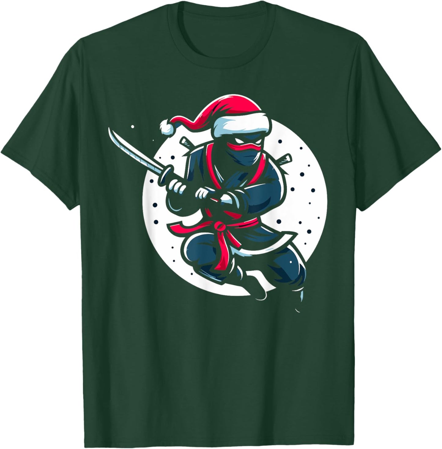 Funny Christmas Ninja Santa Hat for Boys Kids Ninja Lovers T-Shirt - T-Shirt | Forest