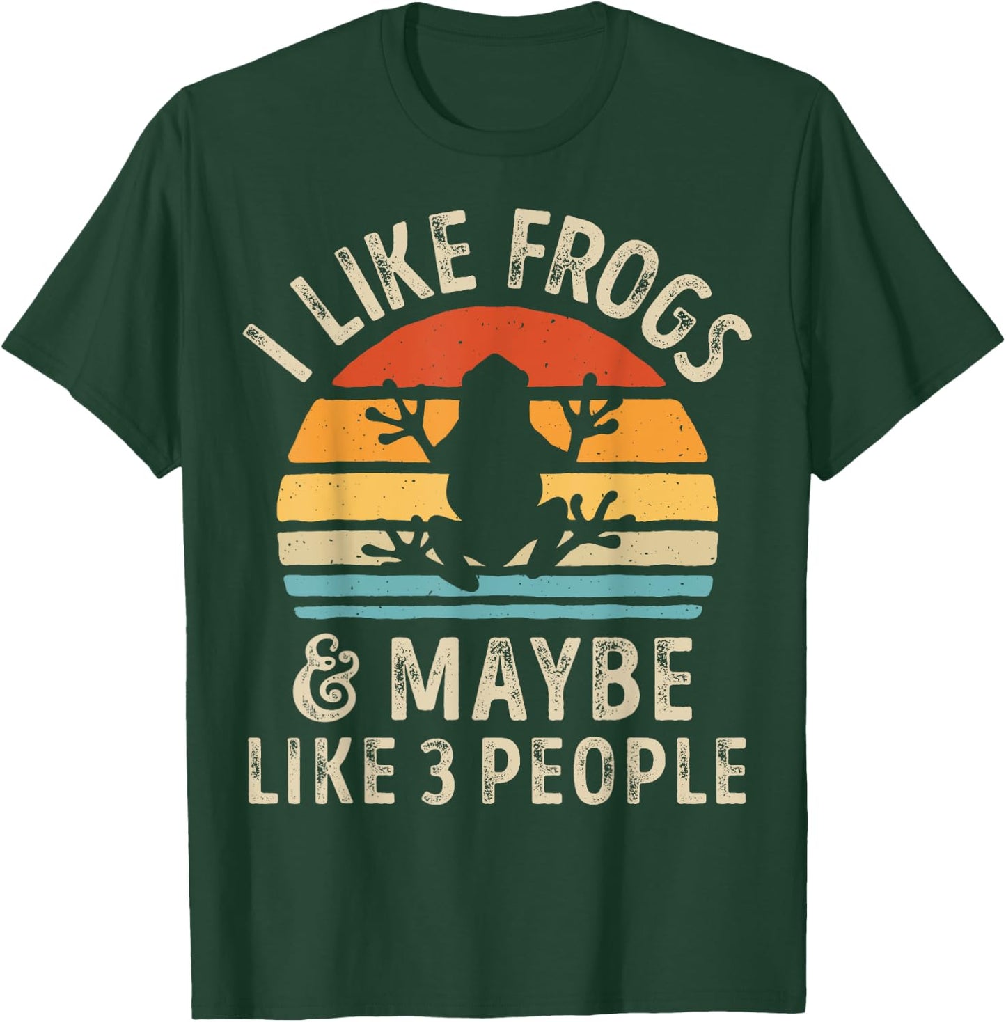 I Like Frogs and Maybe 3 People Frog Lover Retro Vintage Men T-Shirt - T-Shirt | Forest