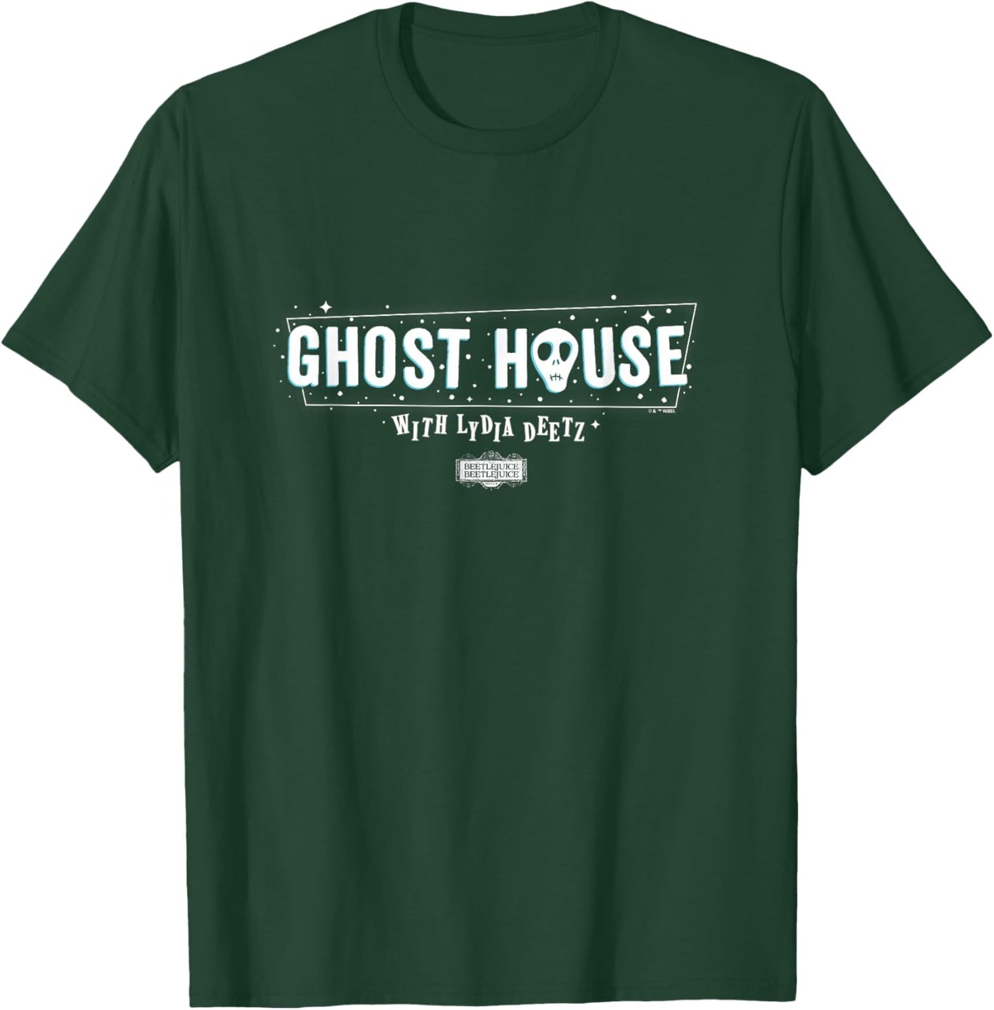 Beetlejuice Beetlejuice Ghost House With Lydia Deetz Logo T-Shirt - T-Shirt | Forest