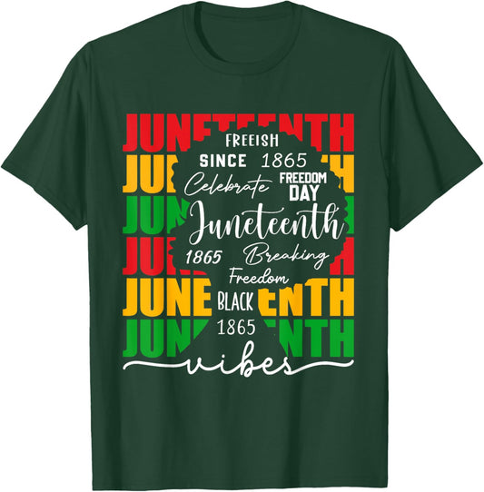 Juneteenth Vibes African Black Women Black History Month T-Shirt - T-Shirt | Forest