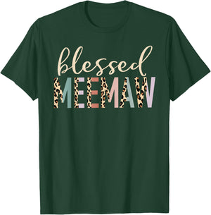 Blessed Meemaw Cute Leopard Print T-Shirt - T-Shirt | Forest