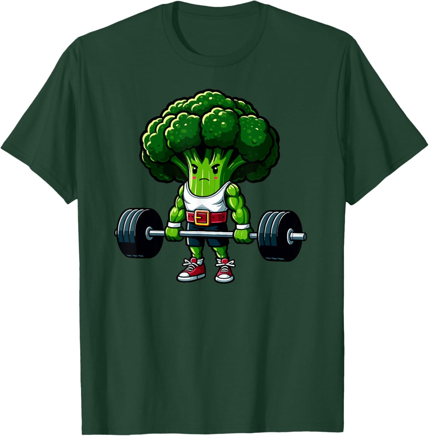 Broccoli Deadlift Weightlifting Gym Vegan Powerlifting T-Shirt - T-Shirt | Forest