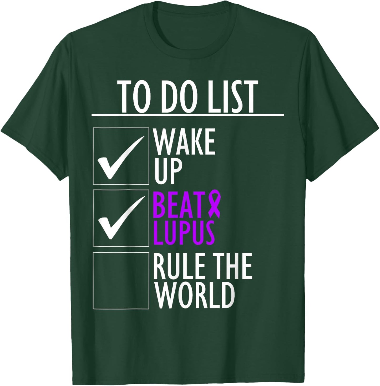 Purple Ribbon Wolf To Do List Beat Lupus Awareness T-Shirt - T-Shirt | Forest