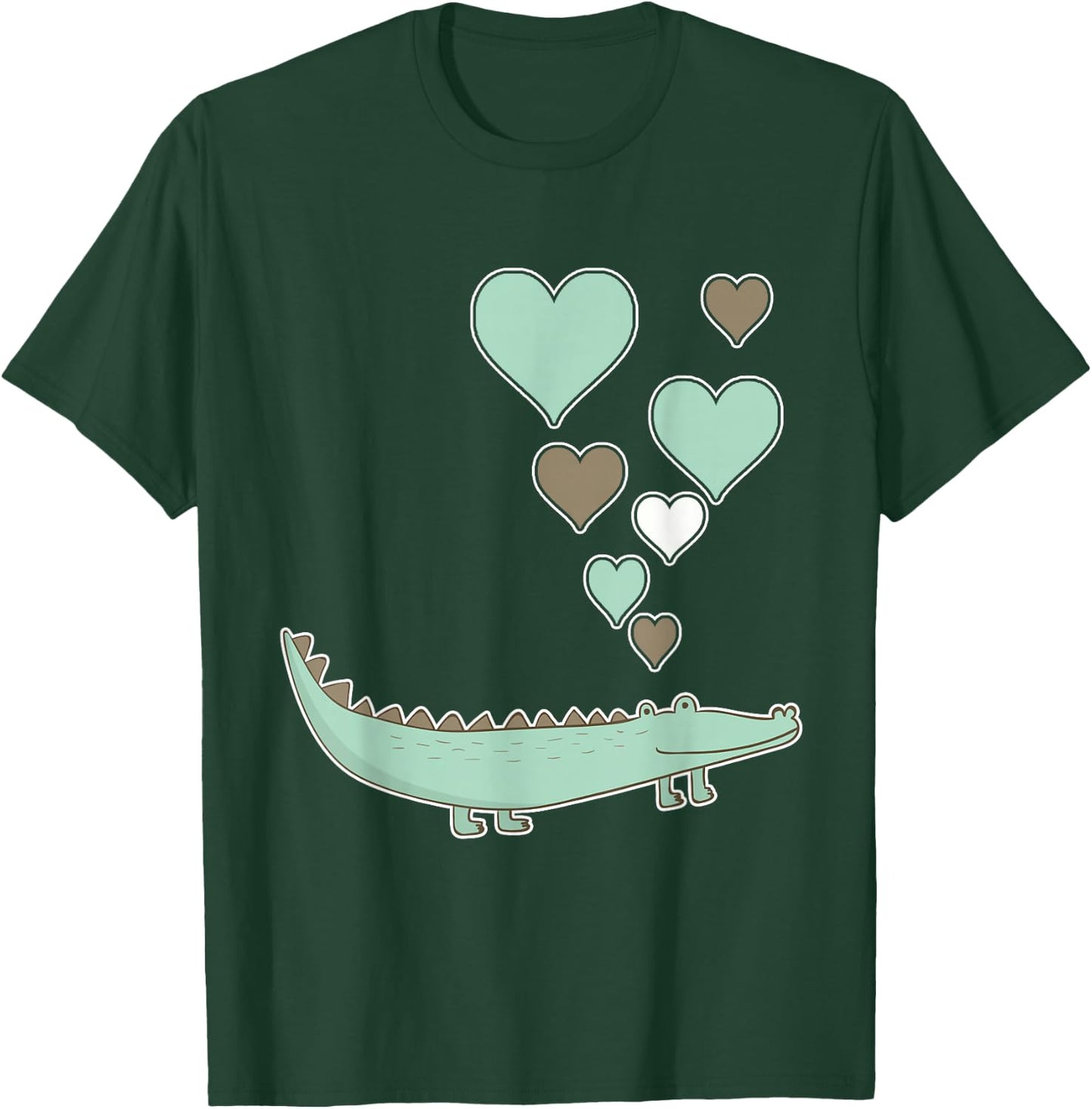 Cute Alligator with Hearts - I Love Alligators T-Shirt - T-Shirt | Forest
