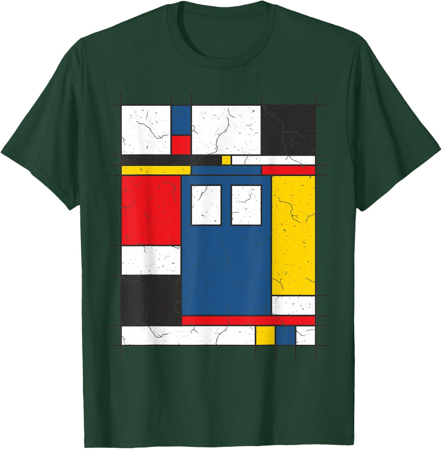 De Stijl Love The Blue Police Public Call Box 2 - Fan Fun T-Shirt - T-Shirt | Forest