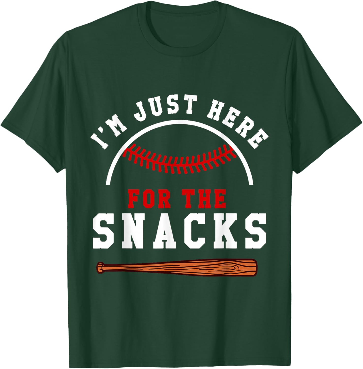 Baseball Lover I'm Just Here for the Snacks Toddler T-Shirt - T-Shirt | Forest