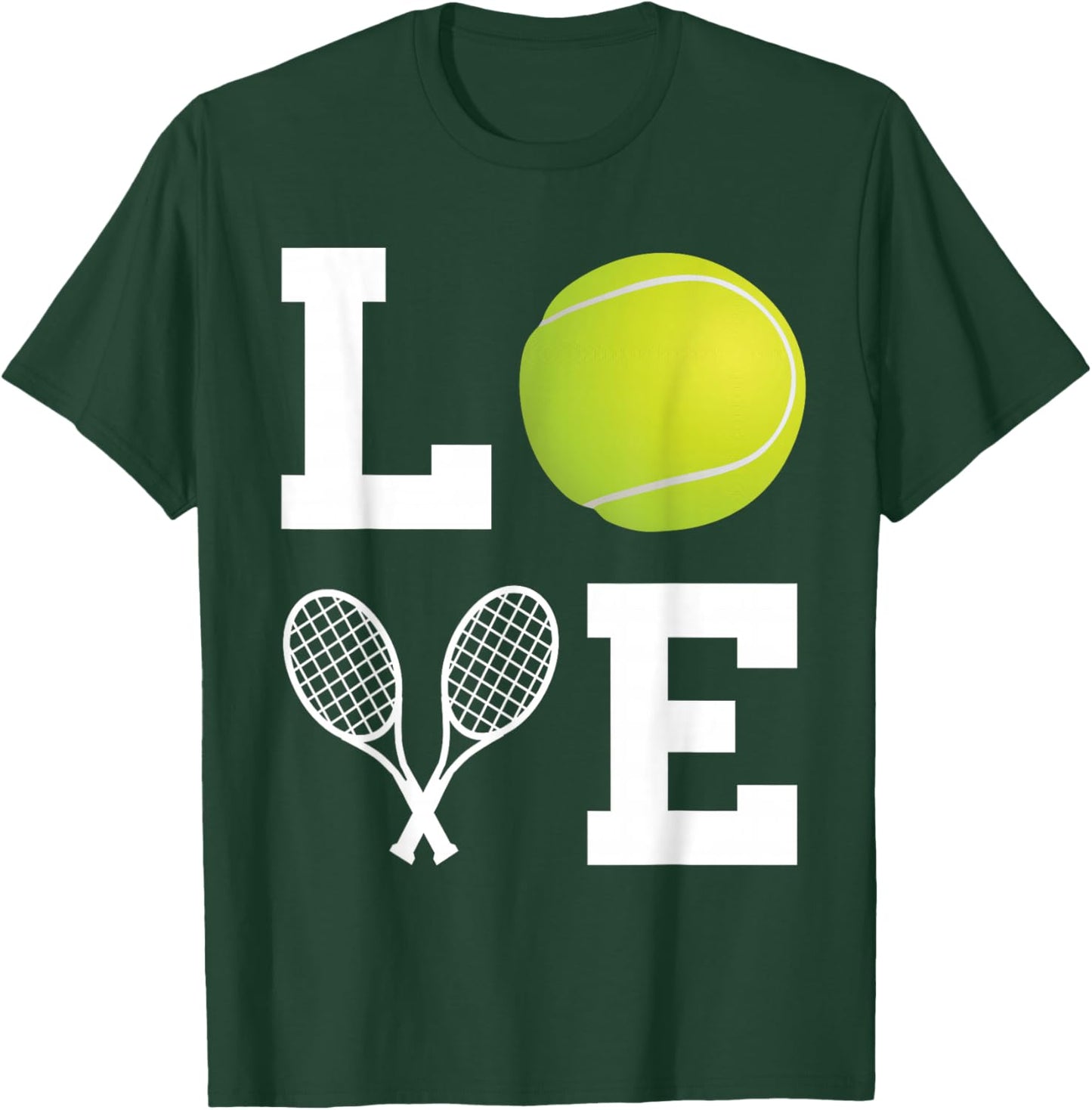 Tennis Racquets Love Tennis Player Lover Tennis Ball T-Shirt - T-Shirt | Forest