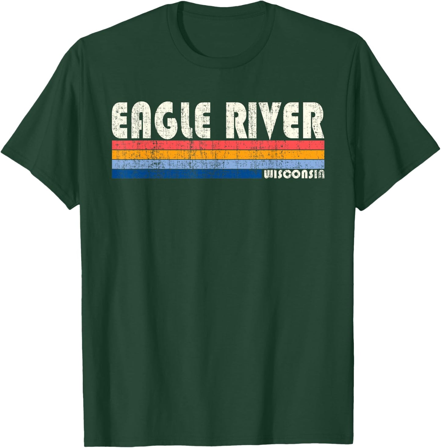Vintage 70s 80s Style Eagle River WI T-Shirt - T-Shirt | Forest