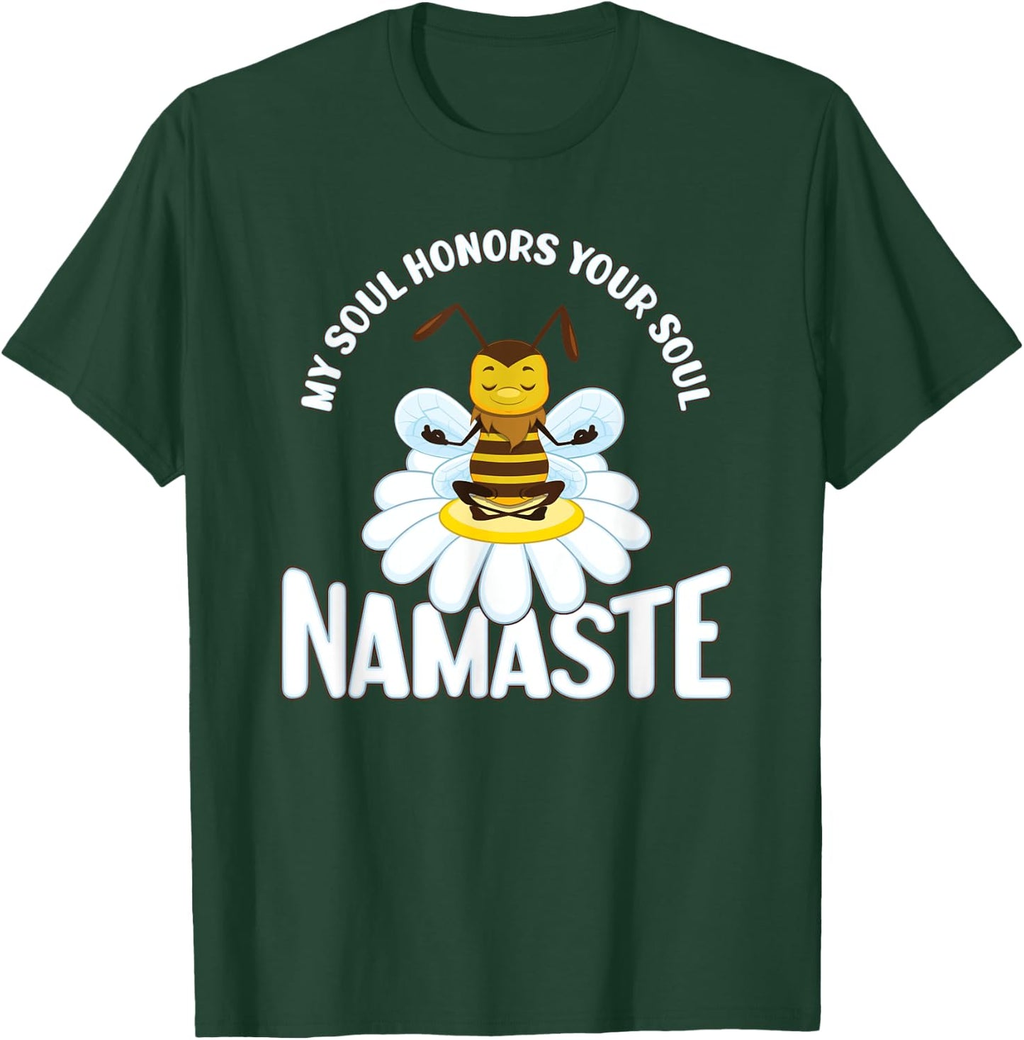 Yoga Namaste Bee Mandala Chakra Spiritual Meditation Karma T-Shirt - T-Shirt | Forest