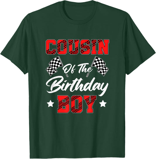 Race Car Cousin Of The Birthday Boy Racing Family Pit Crew T-Shirt - T-Shirt | Forest